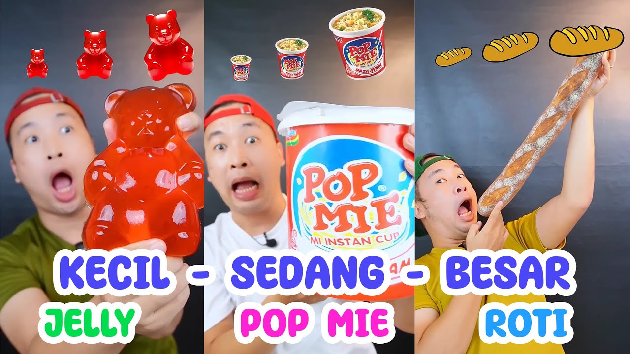 MAKAN KECIL, SEDANG, BESAR| MAKAN SESUAI EMOJI | EATING SHOW