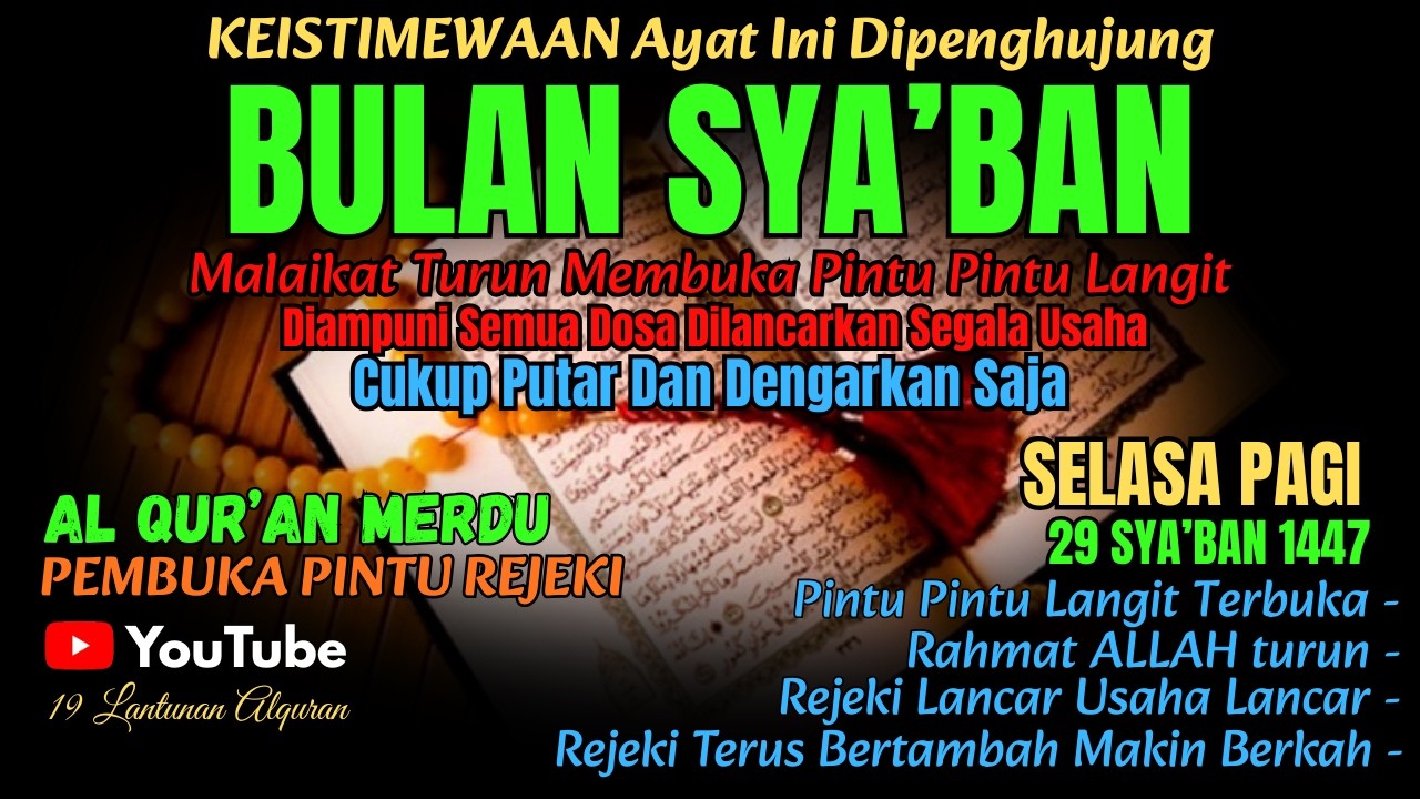 KEISTIMEWAAN AYAT INI DI PAGI HARI | ayat pembuka pintu rejeki, INSYAALLAH Rejeki Mengalir Deras !
