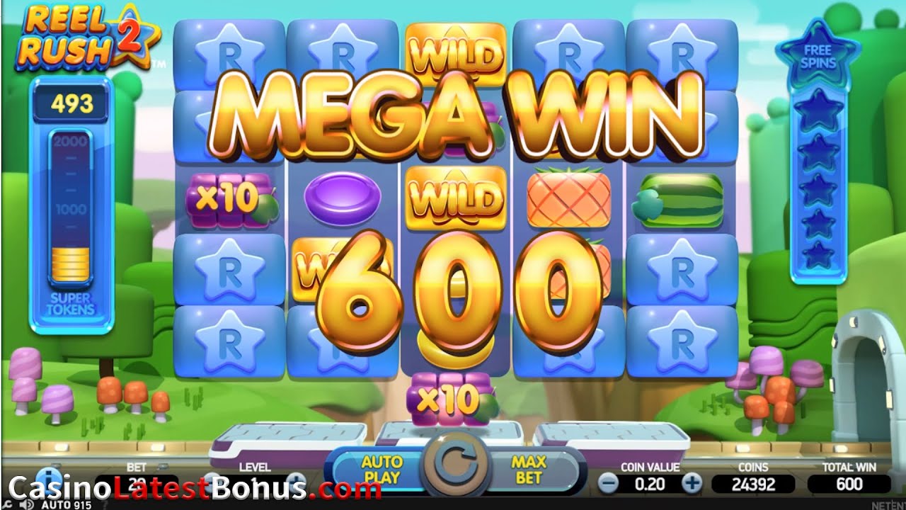 Reel Rush 2 Slot from NetEnt (SUPERFREESPINS, FREESPINS, BONUS, BIGWIN, SUPERBIGWIN, MEGAWIN)