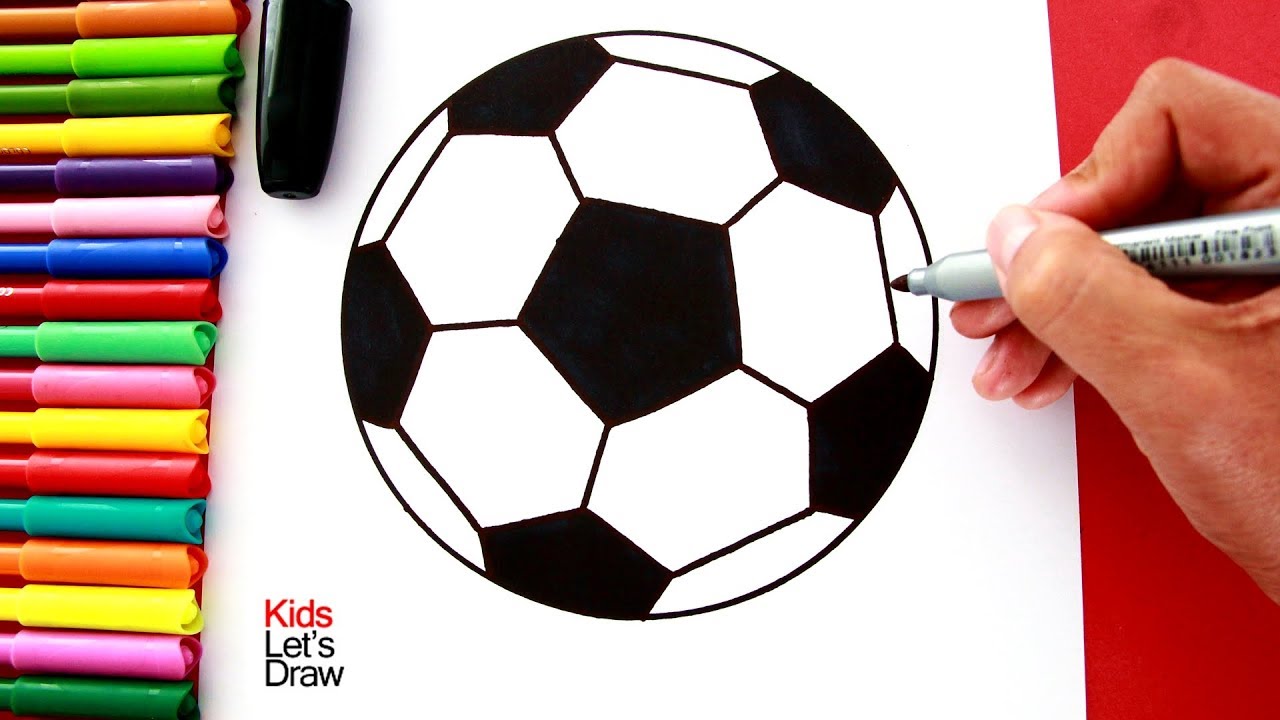 Cómo dibujar una PELOTA DE FÚTBOL de manera fácil (Método dibujo paso a paso)