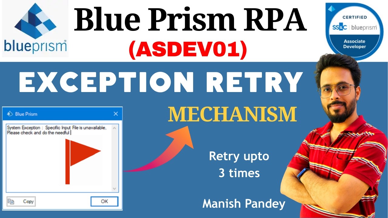 54. Retry Mechanism in Blue Prism | Handling Exceptions with Retry Logic (ASDEV01)