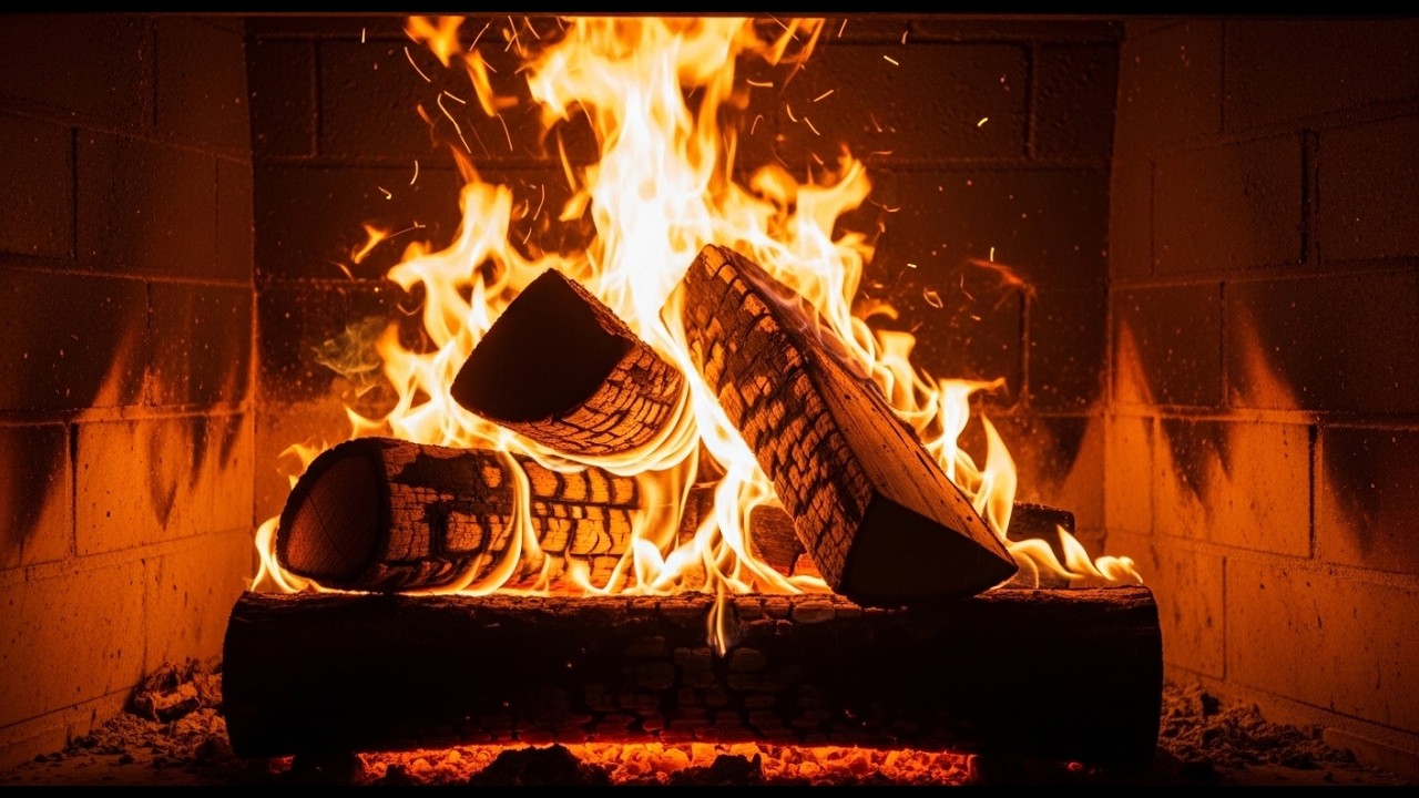 Cozy Fireplace 4K ( 12 HOURS ). Warm Fireplace Ambience with Real Fire Sounds #1