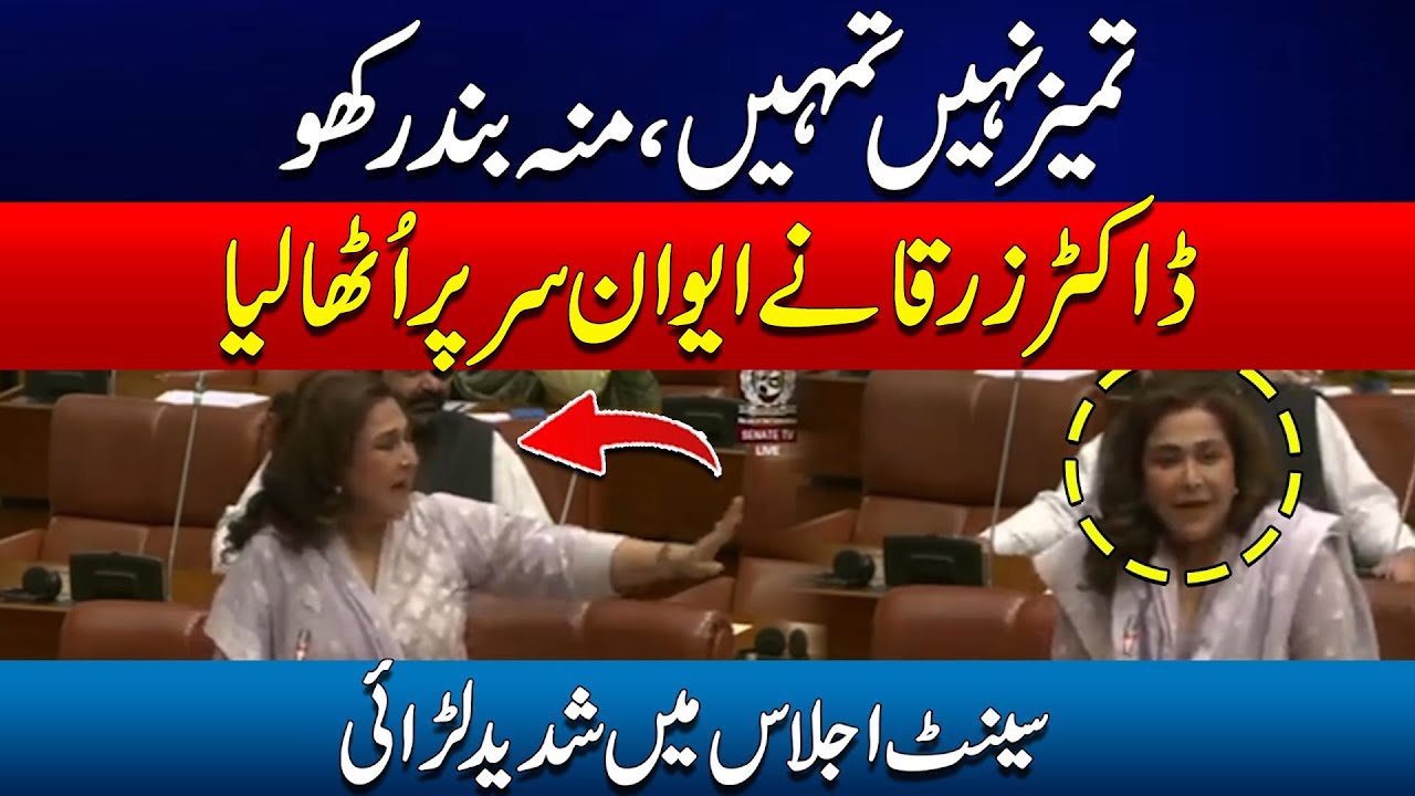 Dr Zarqa Got Angry In Senate Session - Fiery Speech - 24 News HD
