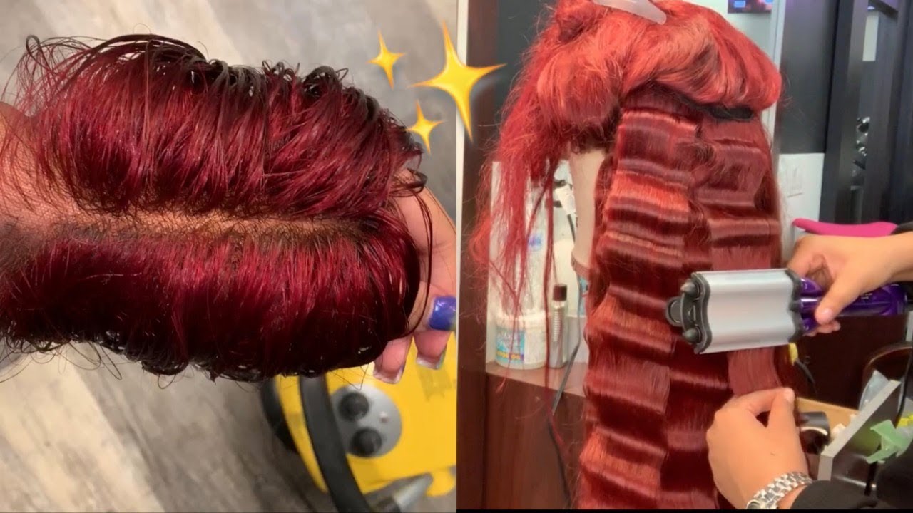 How To Dye Hair Red WITHOUT BLEACH ! | Ft Lace Grip Glue | Sam iam