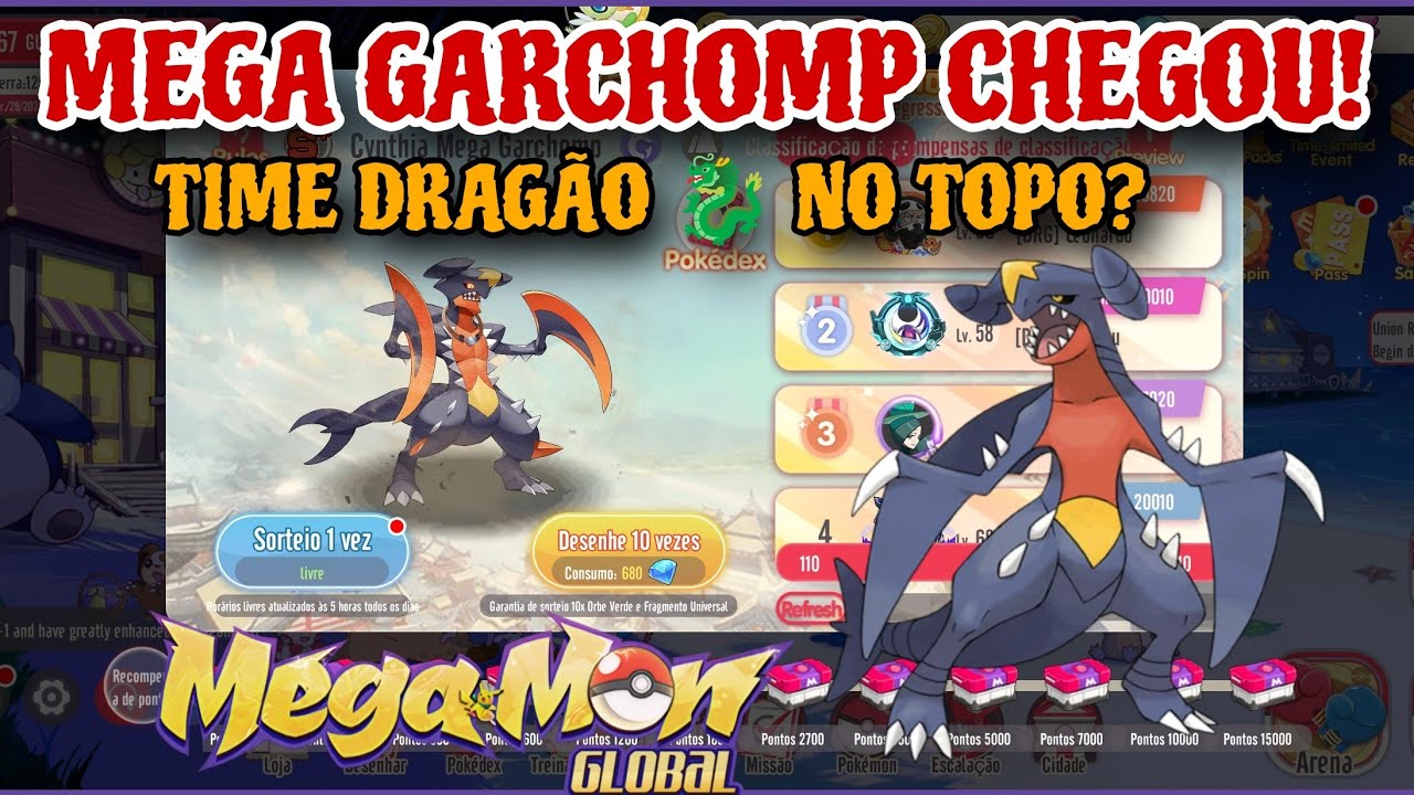 DRAGÃO MONSTRUOSO, MEGA GARCHOMP É UM MARCO NO JOGO, TIME DRAGÃO E TERRESTRE TOPS? | MEGAMON GLOBAL