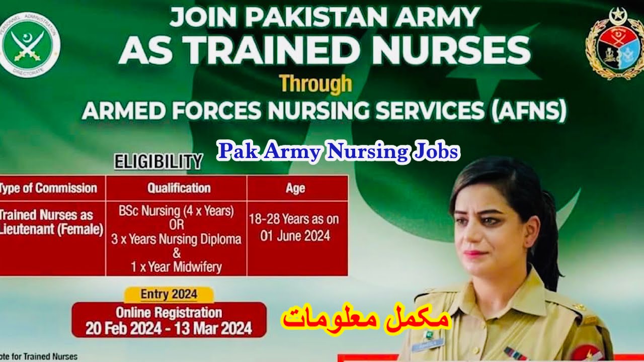 Pak Army Nursing jobs 2024 | afns online registration 2024 for female | AFNS