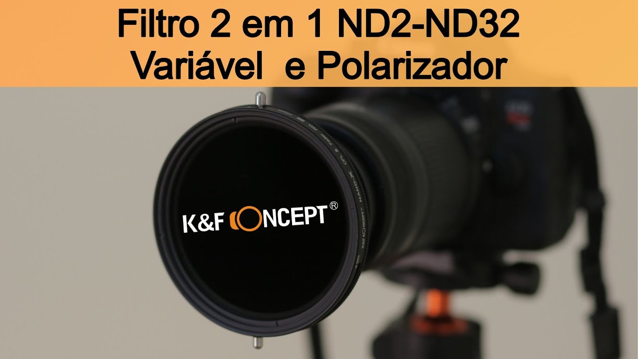 Filtro 2 em 1 ND2-ND32 Variável (1 a 5 stops) e Polarizador - K&F CONCEPT