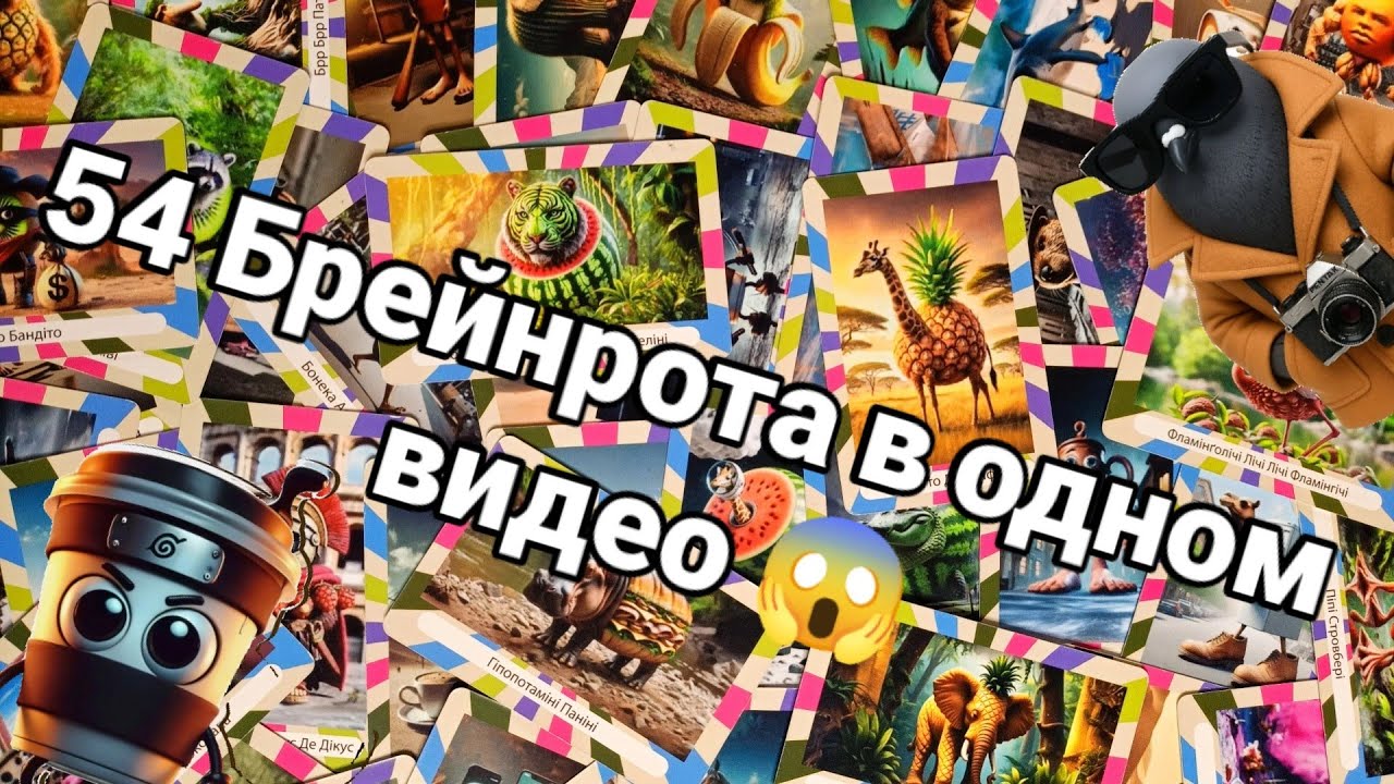 54 Карточки Брейнрот Brainrot Italian Meme про итальянские мемы 