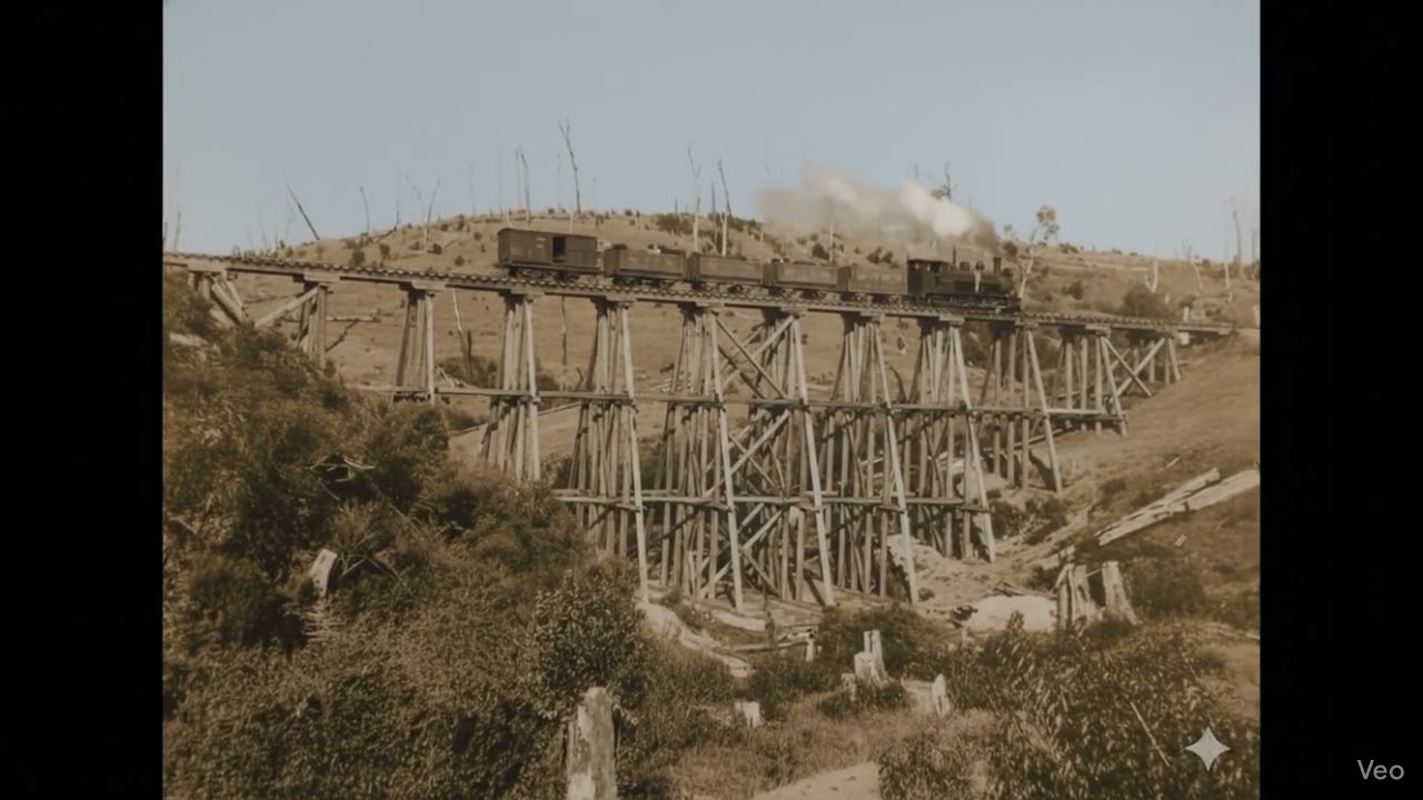 Viaducto Peumo , Ferrocarril Compa&ntilde;ia Carbonifera Arauco , 1890.