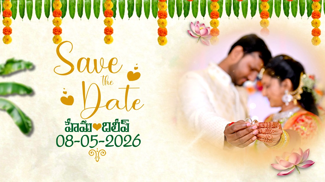 Telugu Wedding Invitation Video 2026 || Save the Date ||