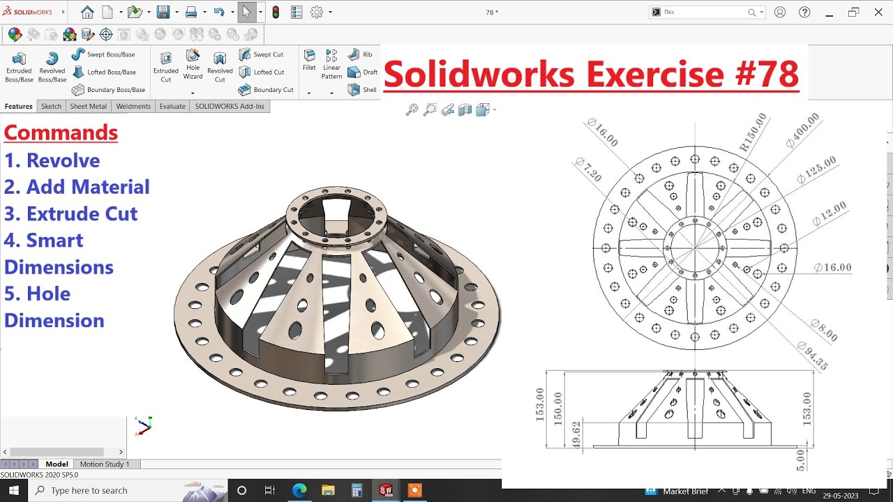 ✅Solidworks Tutorial for beginners Exercise #78 @engineeringdesignHB