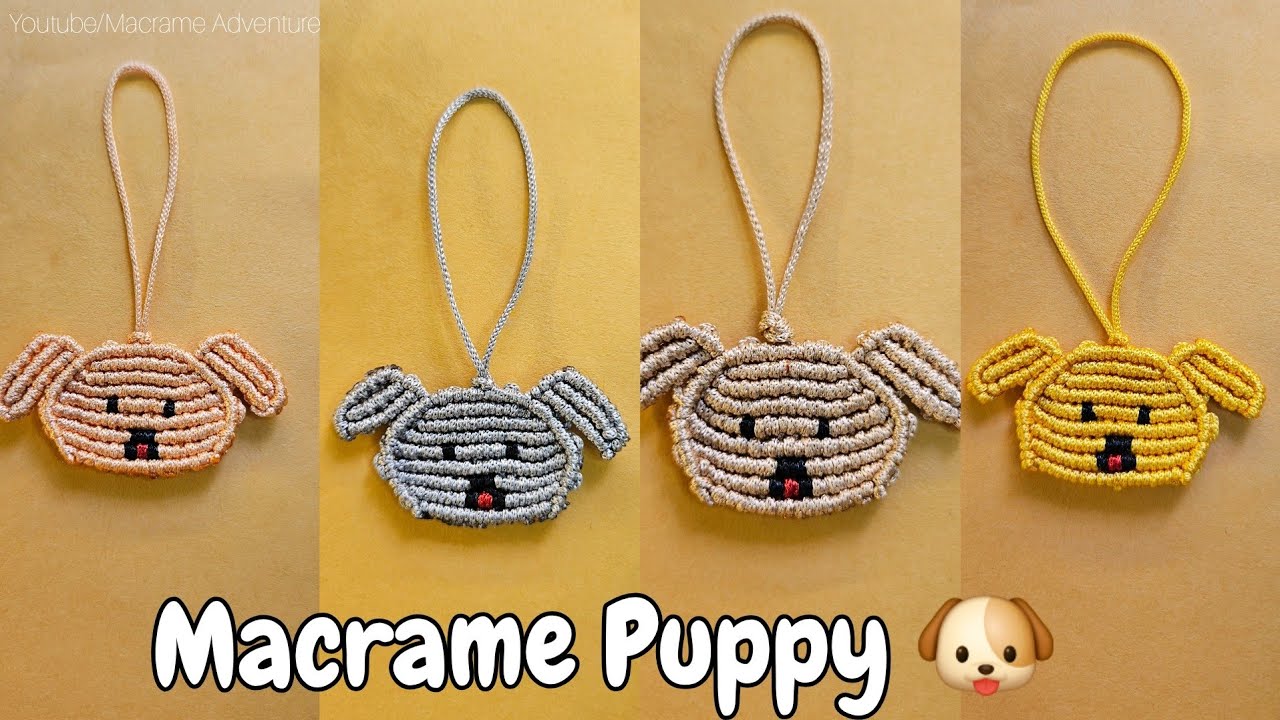 Tutorial- Handmade Macrame puppy dog Keychain 🐶 