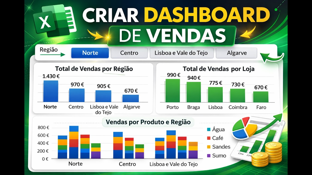 Cria um Dashboard no Excel do ZERO (sem fórmulas complicadas!)