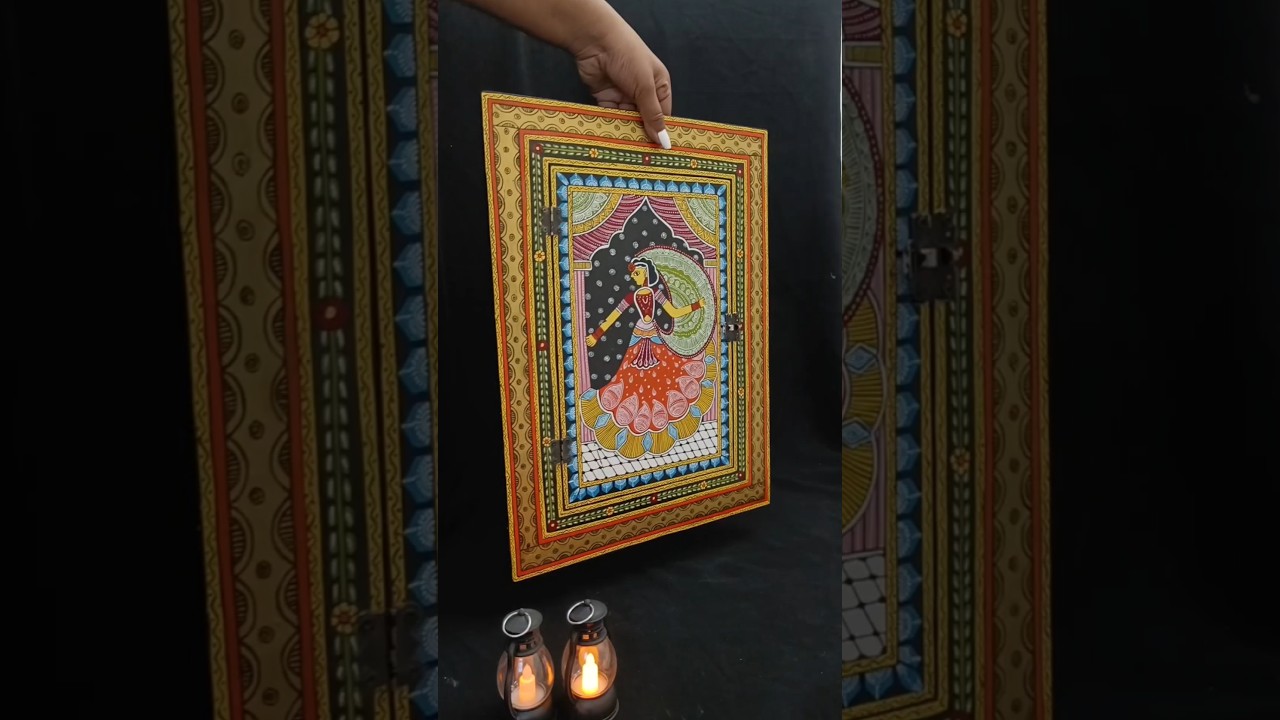 Tikuli Art Frame with Hidden Mirror | Unique Wall Decor | Handmade Art by Craft Edge #shorts #art