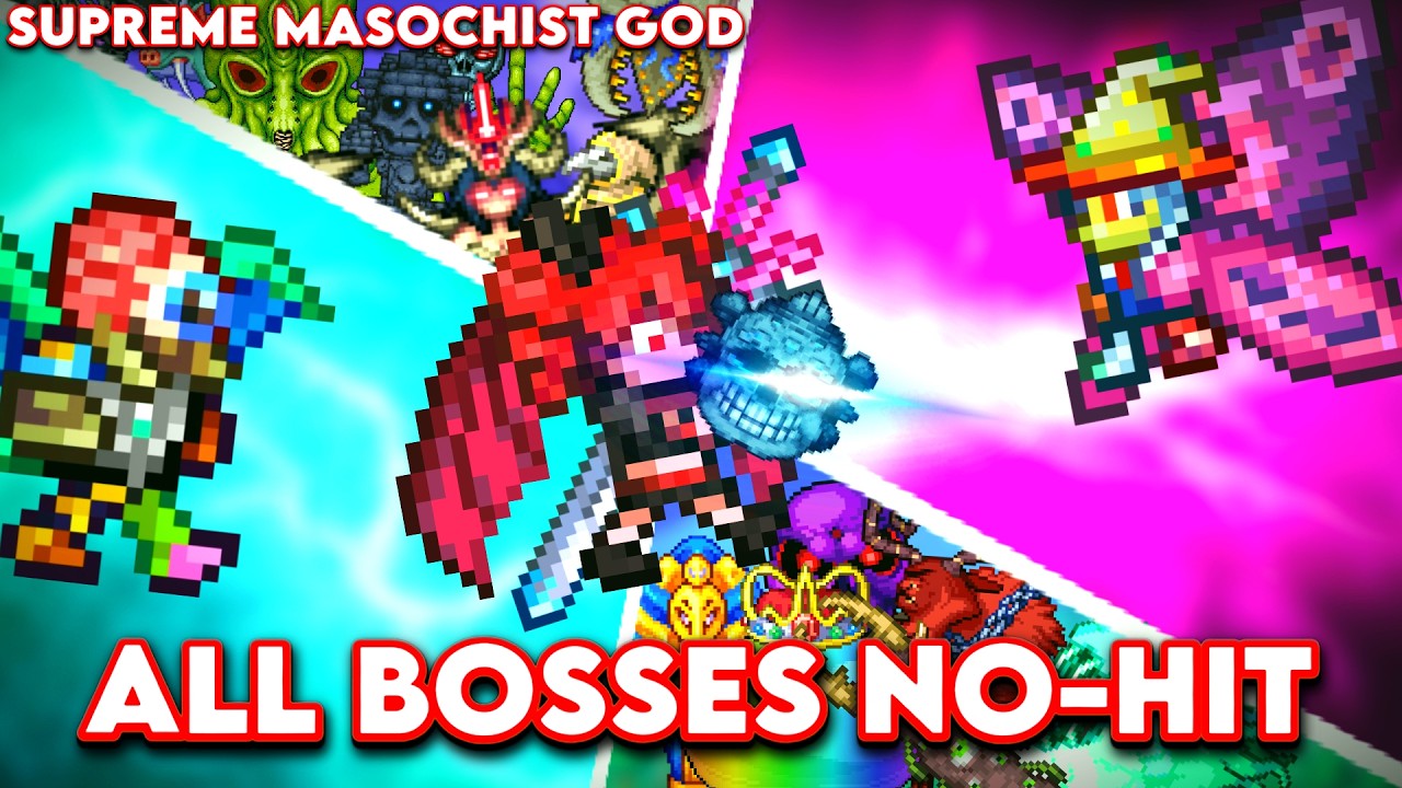 NO-HIT All Masochist Mode Bosses | Terraria Fargo's Souls Compilation