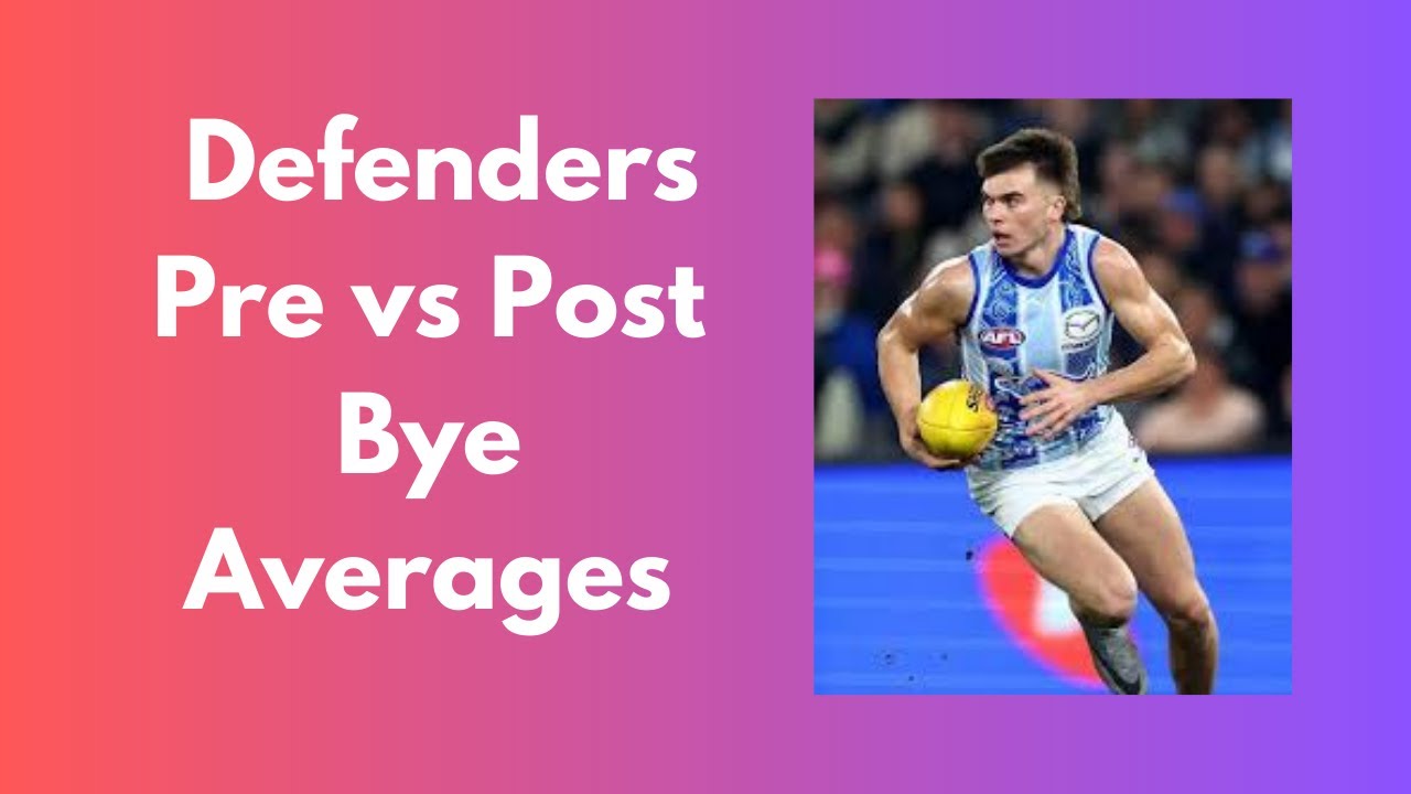 Pre vs Post Bye Averages (Defenders) - Wiz's 2026 AFL Supercoach