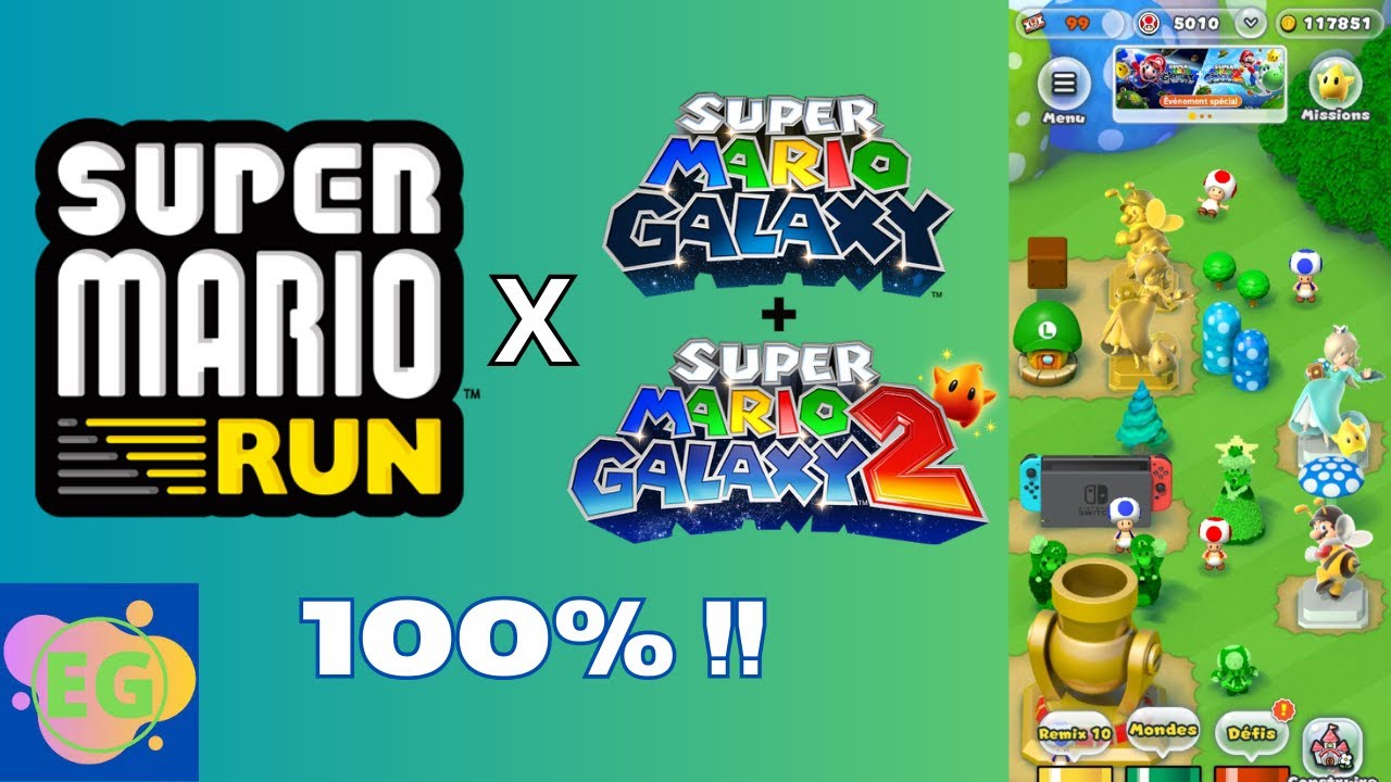 Je l'ai terminé à 100% ! | Super Mario Run X Super Mario Galaxy + Super Mario Galaxy 2