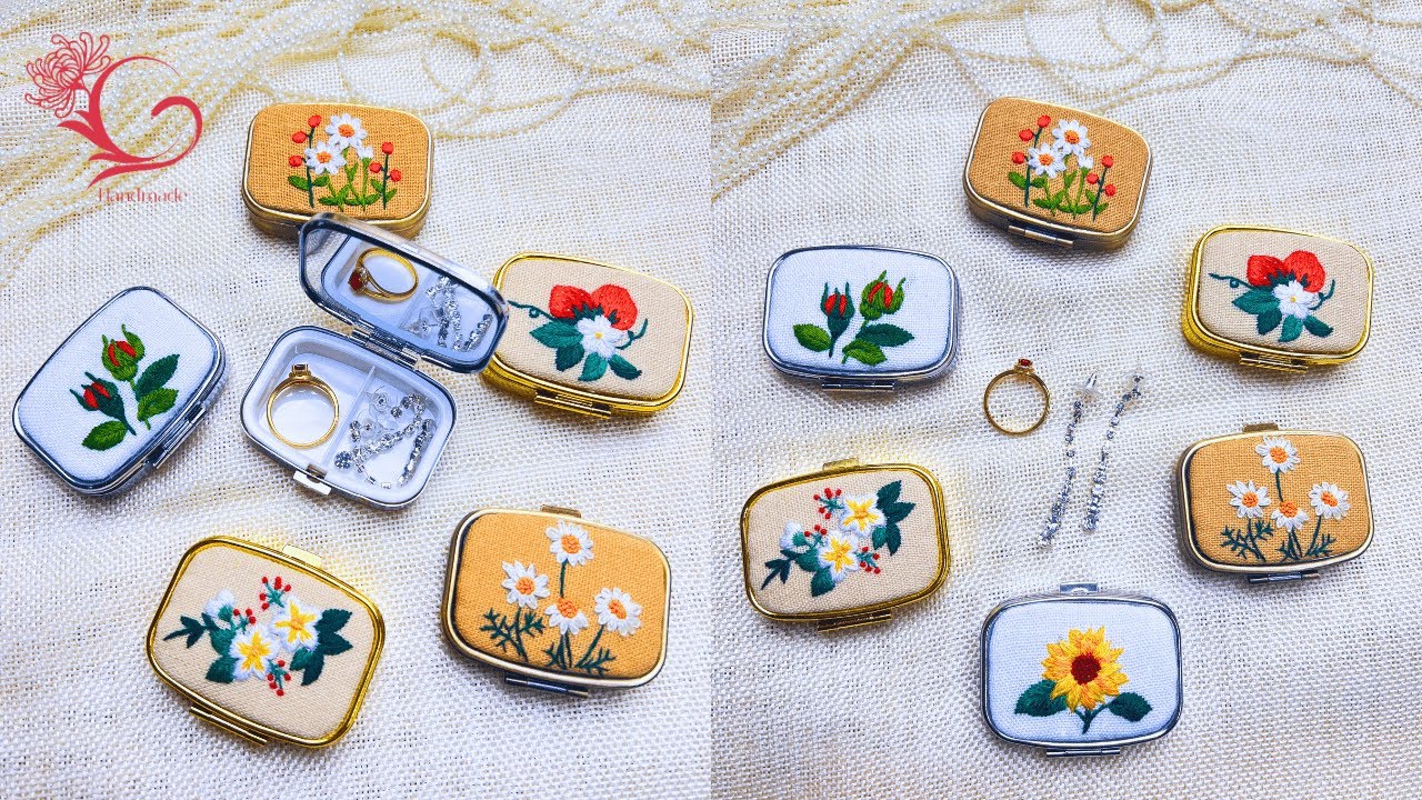 Tutorial on Creating Beautiful Hand Embroidered Mirrors - Jewelry Boxes for Beginners