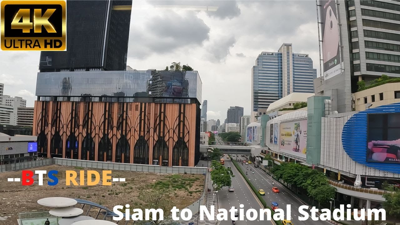 BTS Skytrain ride from Siam to National Stadium [4K UHD]