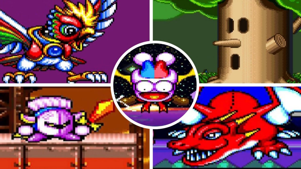 Kirby Super Star - All Bosses (No Damage, No copy Abilities)