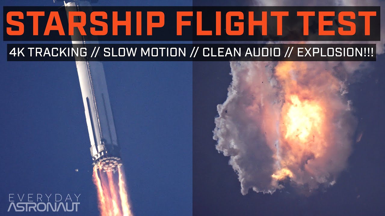 Starship Test Flight 1 // 4K Slow Mo Supercut w/ Tracking and Incredible Audio