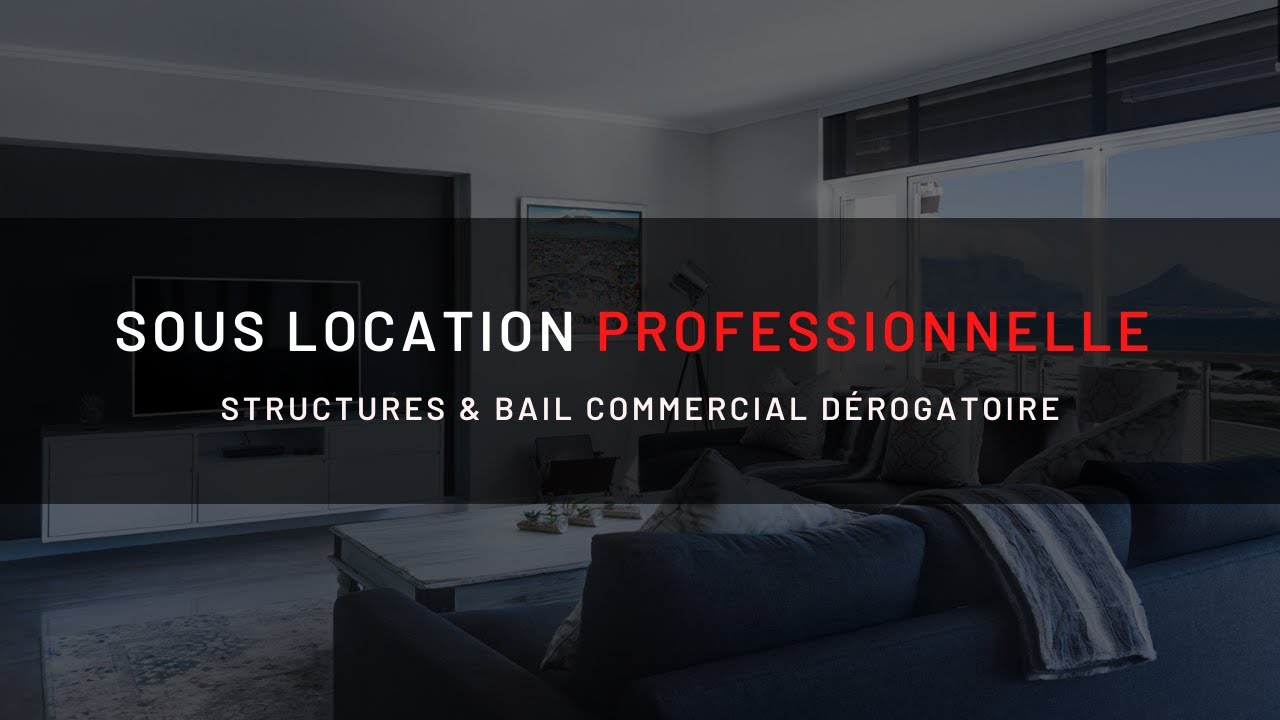 SOUS-LOCATION PROFESSIONNELLE (BAIL COMMERCIAL OFFERT) FORMATION GRATUITE