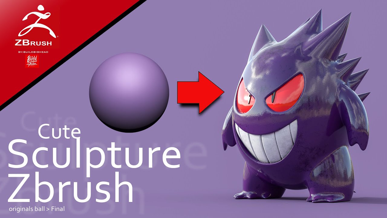 Gengar pokemon - Zbrush Speed Sculpt timelapse in 7 min.