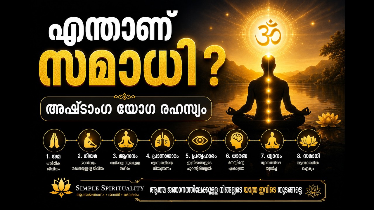 സമാധി എന്താണ്? പതഞ്ജലിയുടെ അഷ്ടാംഗ യോഗം ലളിതമായി