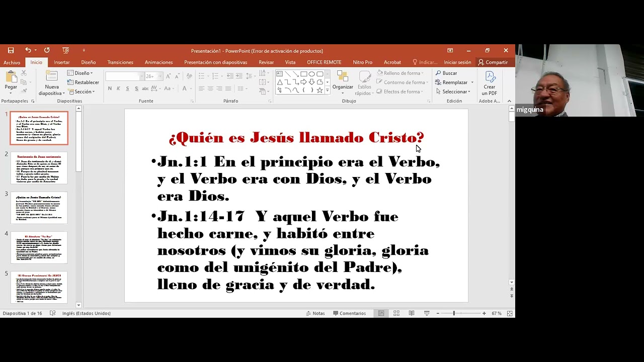 QUIEN ES JESÚS LLAMADO CRISTO HERMANO MIGUEL QUINATOA