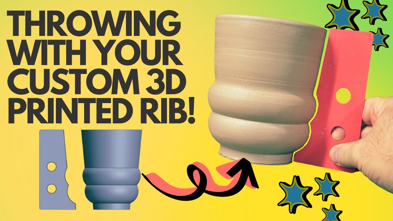Making pottery with a custom 3D printed throwing rib
