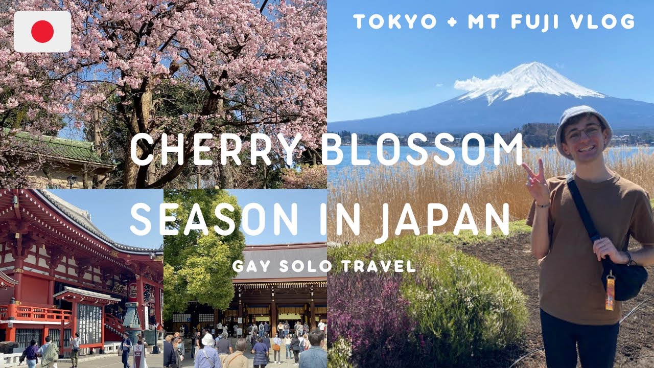 Japan Vlog🇯🇵 | Cherry Blossoms in Tokyo + Mount Fuji | Bike Rides + Adventures | Gay Solo Travel
