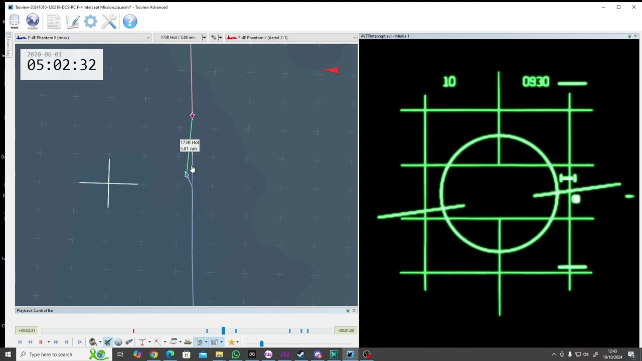 1v1 BVR F-4 Fox 1 Sync-Z Turn with Stern Conversion with Fox 2