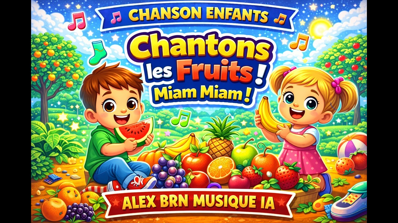 CHANSON ENFANTS : Chantons les Fruits ! Miam Miam !