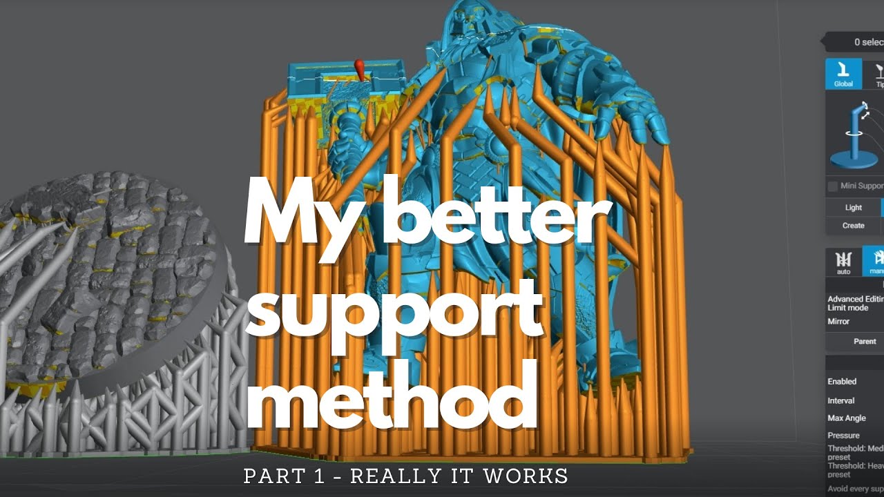 Better support method for 3D resin prints better details less support damage