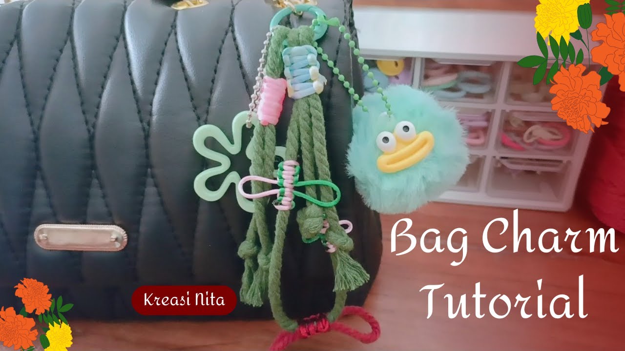 Cara Membuat GantungannTas Terbaru Dengan Simpul Square Knot/ Bag Charm Tutorial