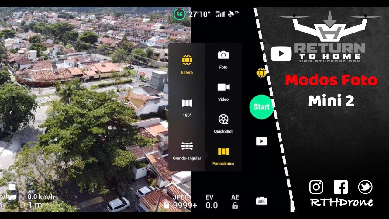 DJI Mini 2 - Como fazer foto: Mini-mundo, panorâmica e grande angular.