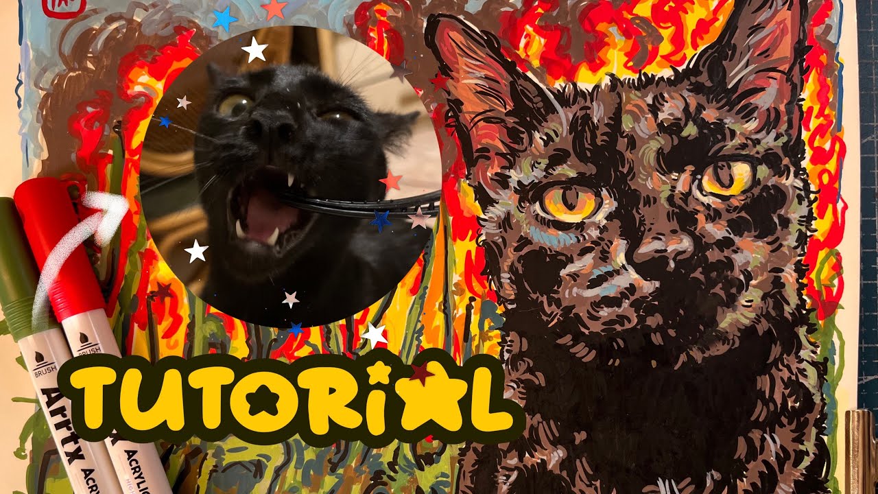 Tutorial: dibuja a tu gato como una obra de arte (especial 10k) 🌝 •paoocede