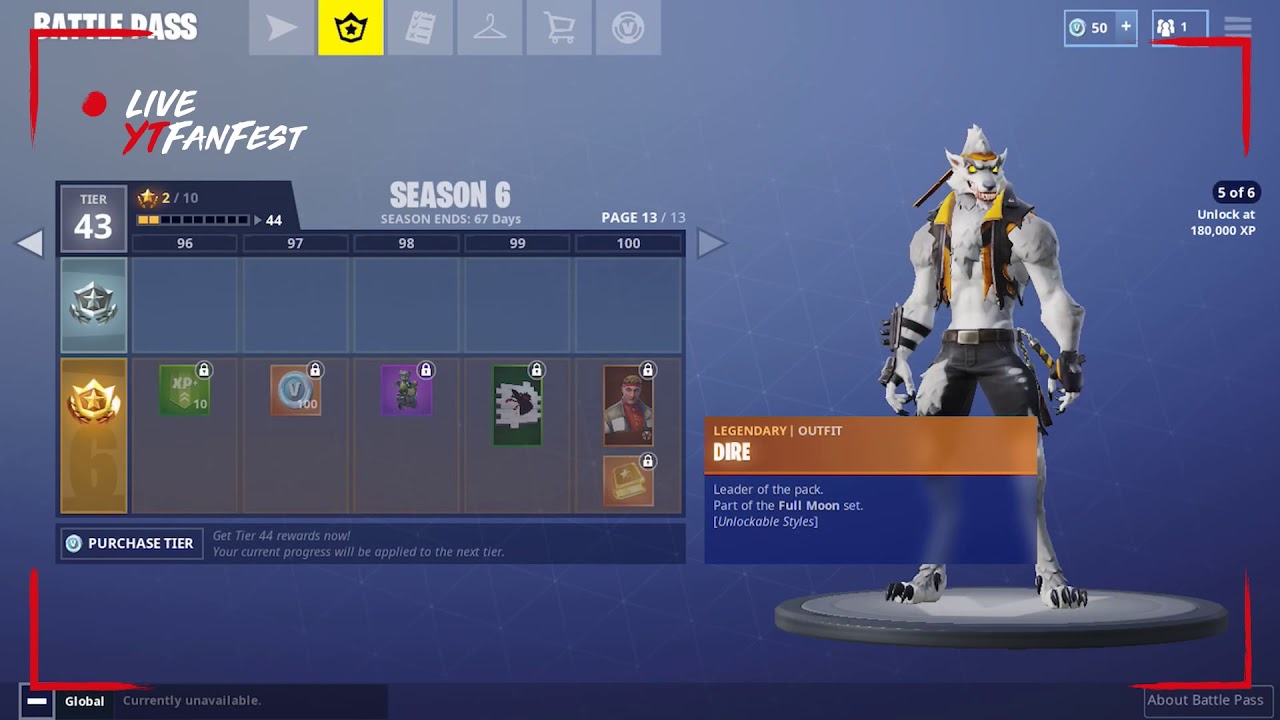 WereWolf?!? Fortnite Battle Royal. &mdash;Dire Skin&mdash; (Review) SEASON: 6