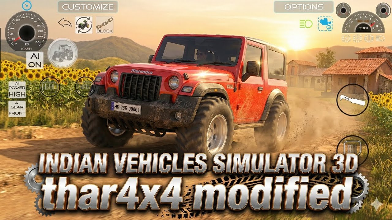 Modify Thar in Indian Vehicles Simulator 3D | Best 4x4 Modification 