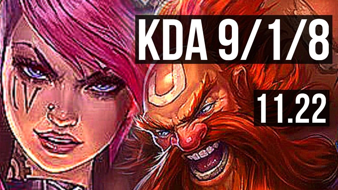 VI vs GRAGAS (JNG) | 9/1/8, Rank 6 Vi, 300+ games, Dominating | KR Master | 11.22