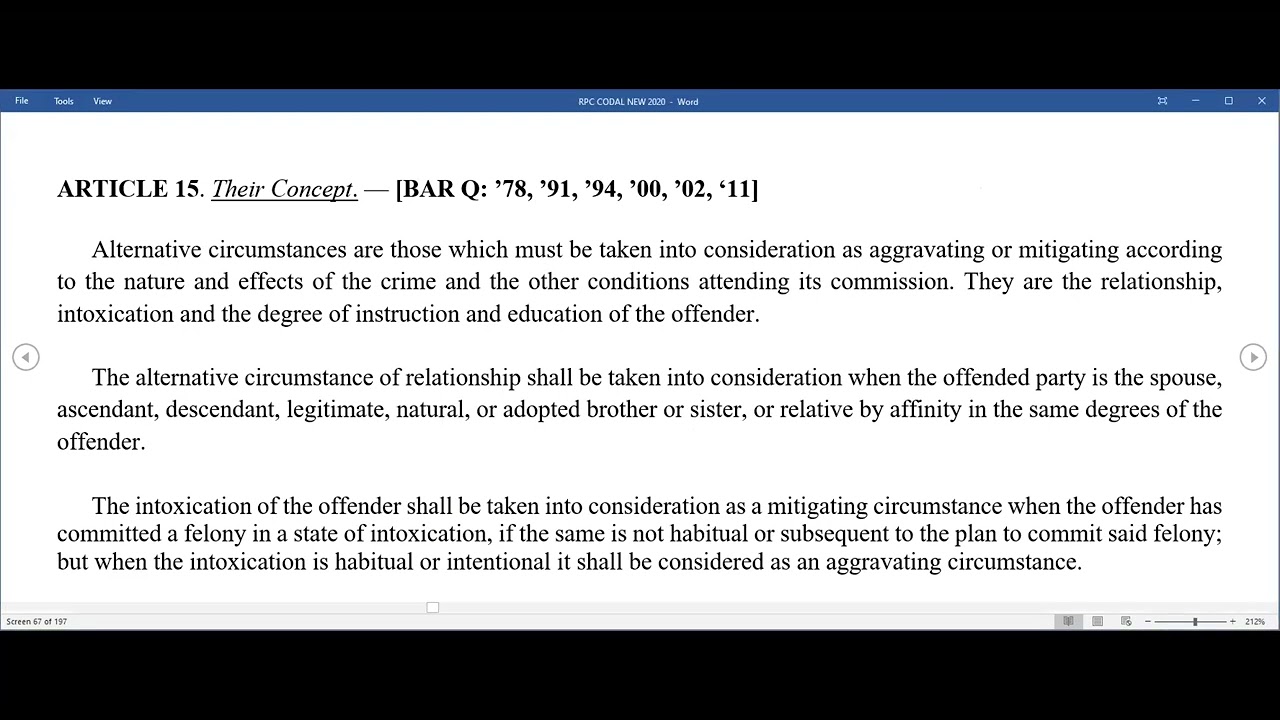 CRIMINAL LAW 1: ART. 15-20 PART I.