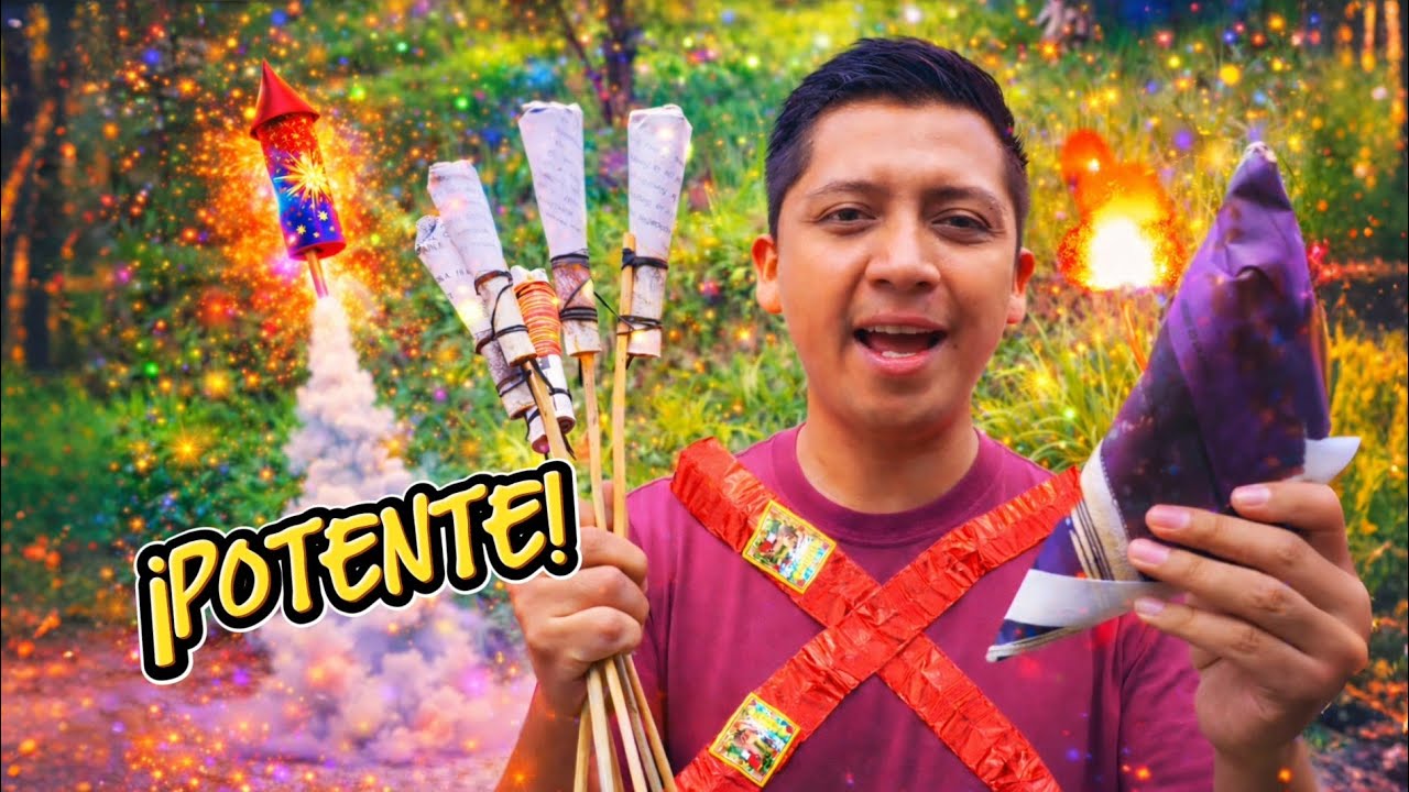 ¡ENCONTRÉ UNA BOLSA de COHETES! TRONANDO LOS COHETES MAS POTENTES QUE ME QUEDARON DE DICIEMBRE 🤯💥