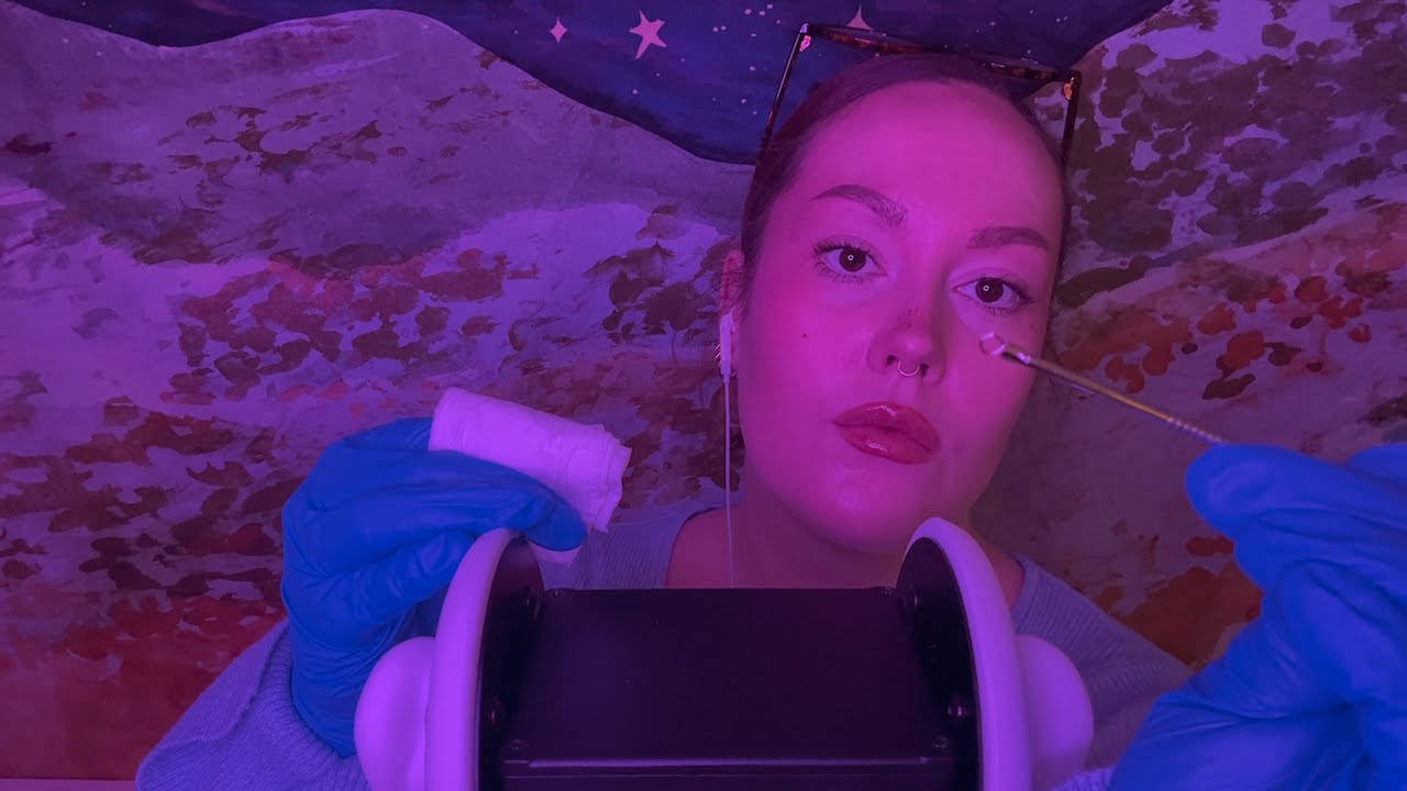 ASMR | Blackhead Extractions On Your Ears - Exfoliating Gloves & Moisturiser, Soft Spoken