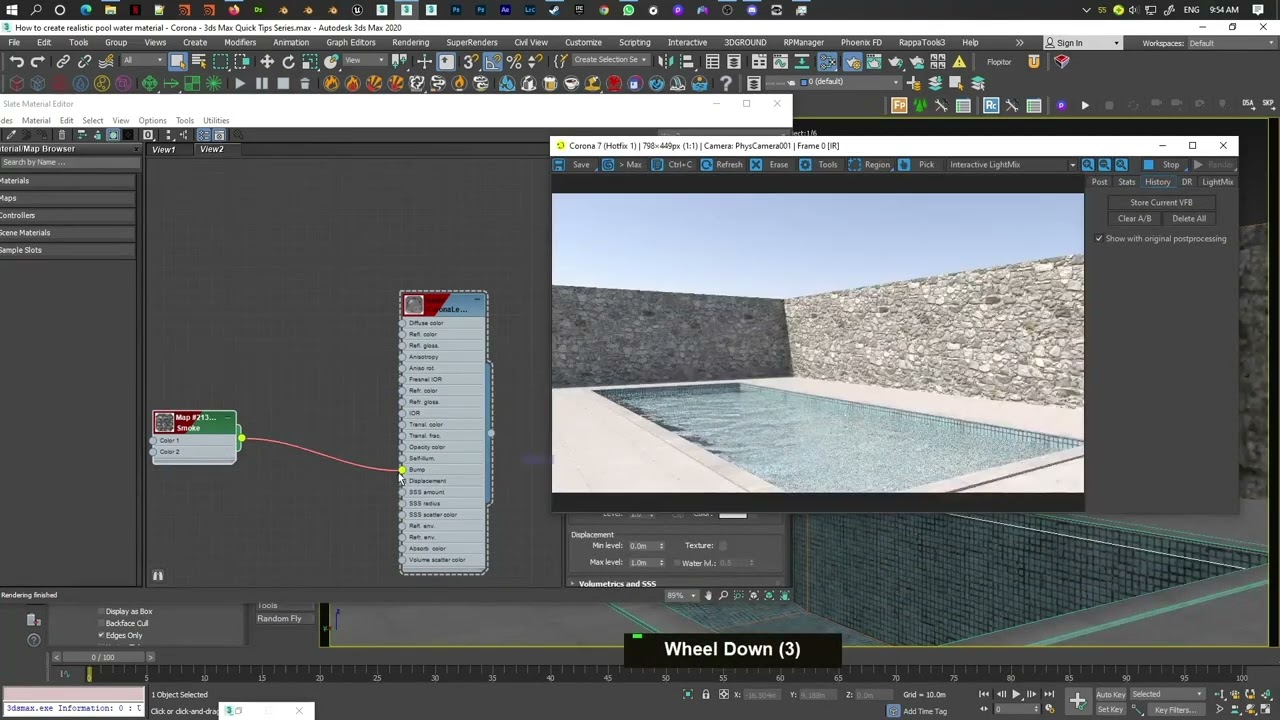 How to create realistic pool water material   Corona   3ds Max Quick Archviz  Tips Series