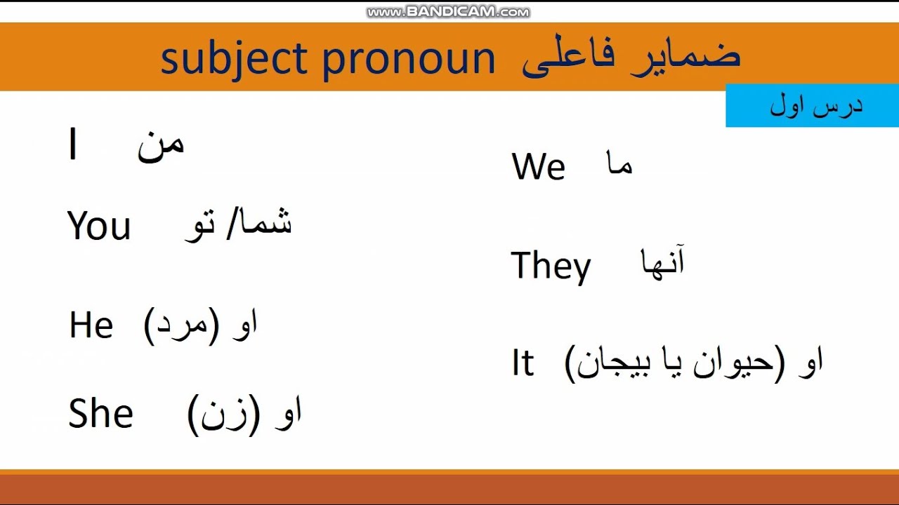 ضمایر فاعلی با جزییات/ Subject pronoun with derails/ گرامر انگلیسی/ English grammar