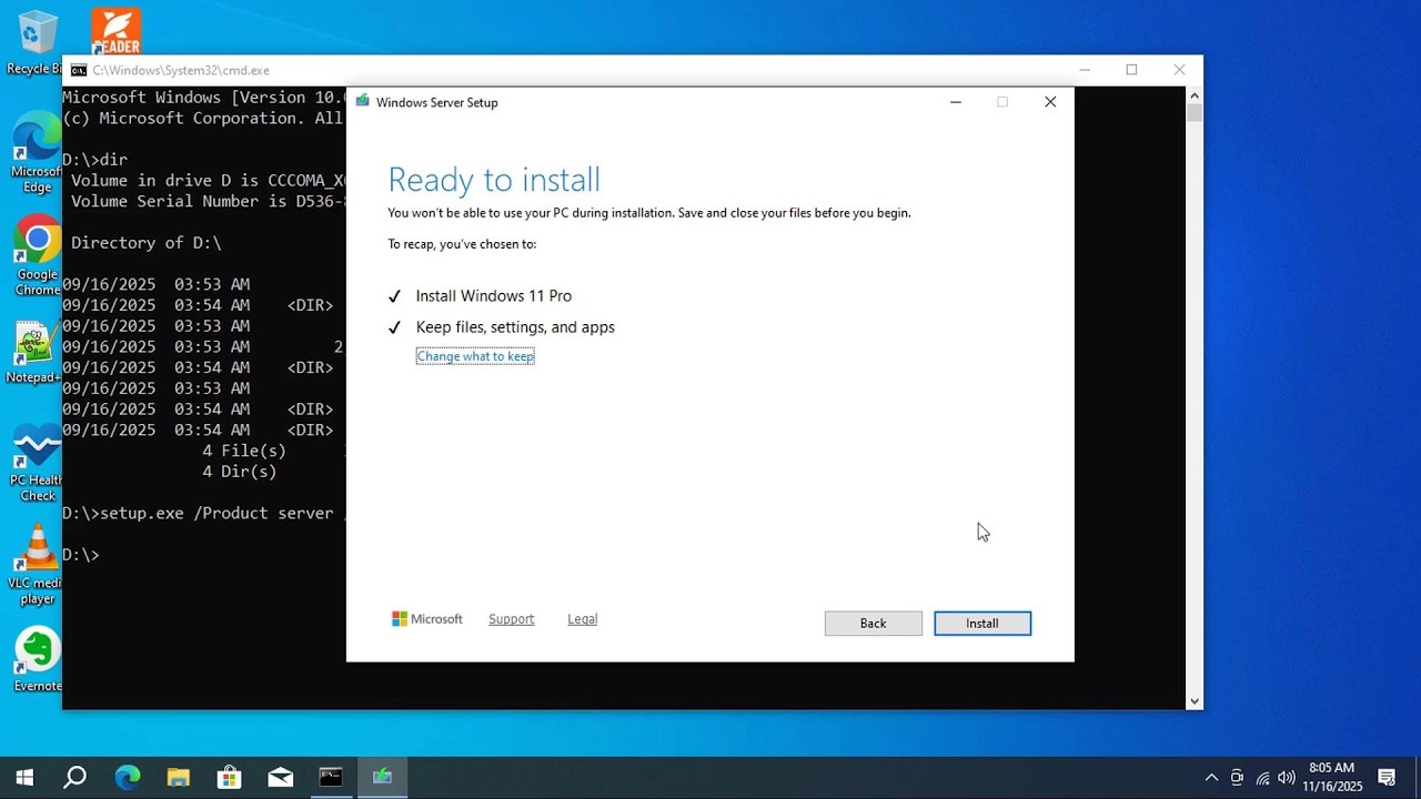 CMD Upgrade Windows 10 to 11 - Unsupported Hardware - No Data Loss