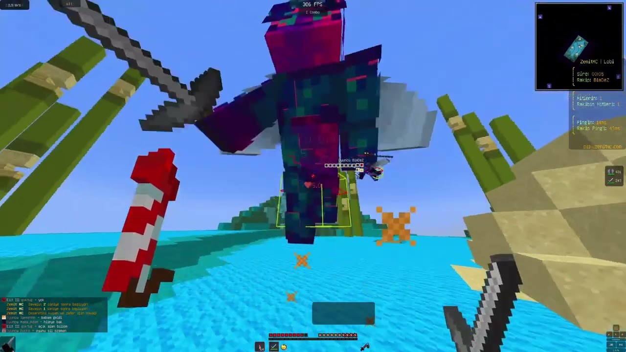 Minecraft zenitmc mineghost karışık kill montage