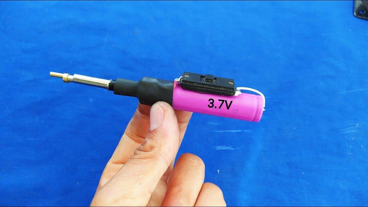 How to make a soldering iron using a very excellent 3.7V lithium battery
