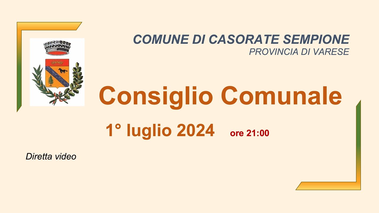 Consiglio Comunale del 01/07/2024