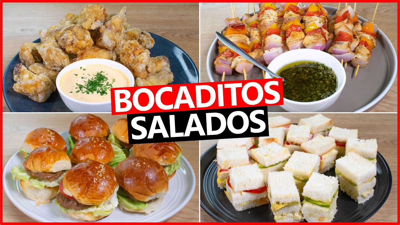 4 BOCADITOS SALADOS para tu fiesta o reunión 🥳😋🍾| Fácil y económico